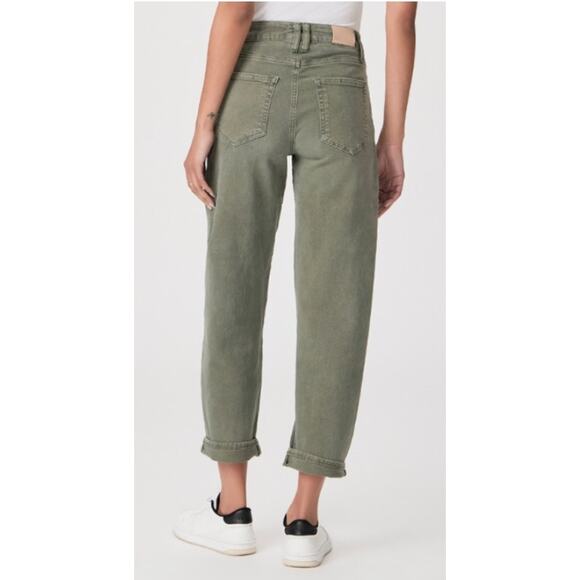 Paige Alexis High Rise Barrel Leg Cargo in Vintage Ivy Green - Picture 9 of 12